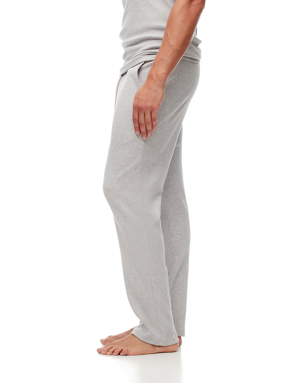 Pantalón regular fit tiro alto gris jaspe