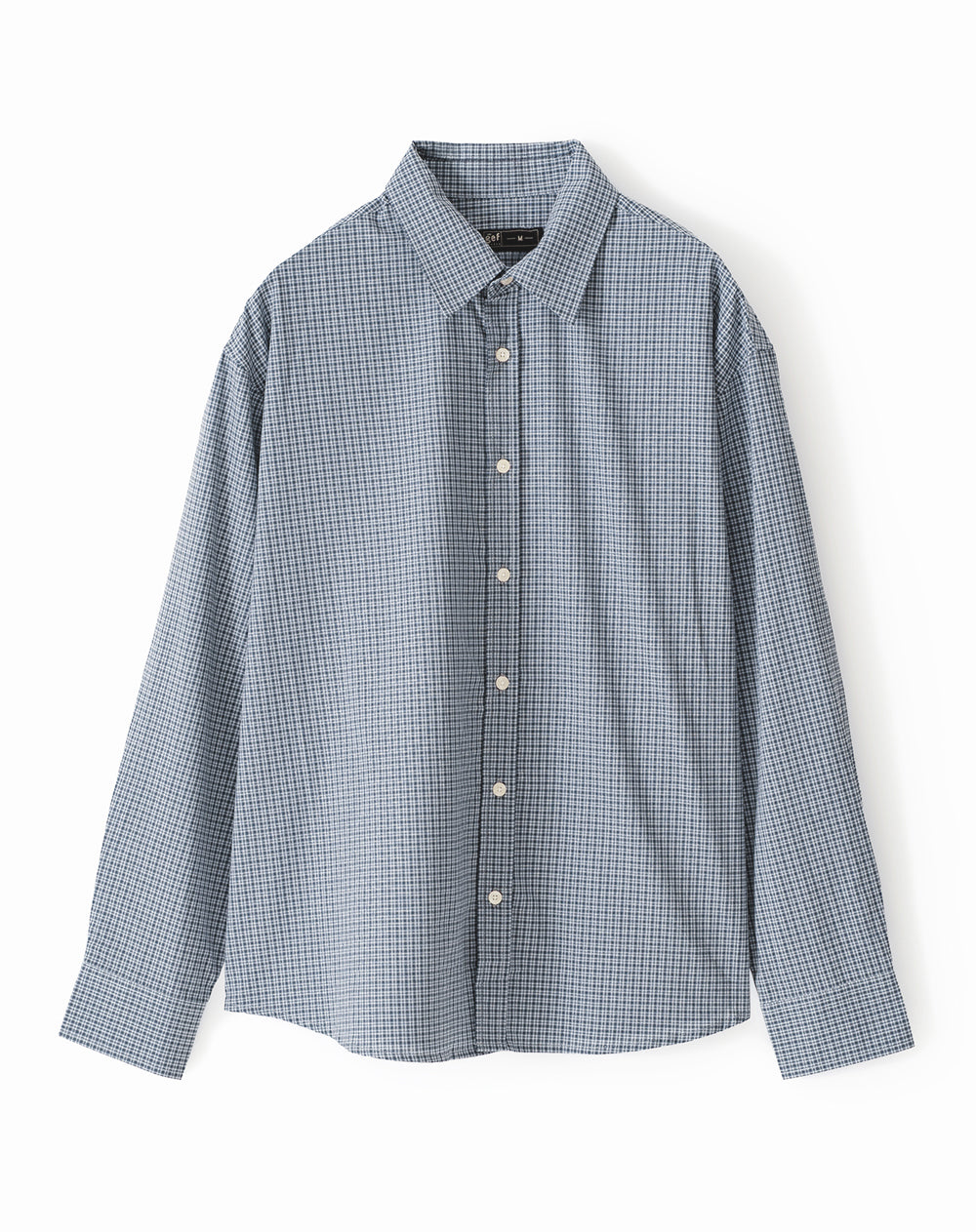Camisa manga larga oversize algodón cuadros hombre
