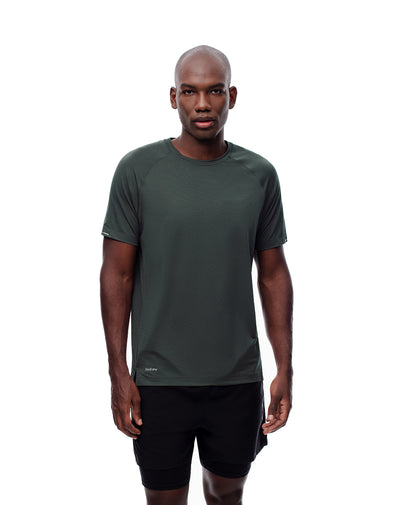 Camiseta deportiva control humedad verde hombre