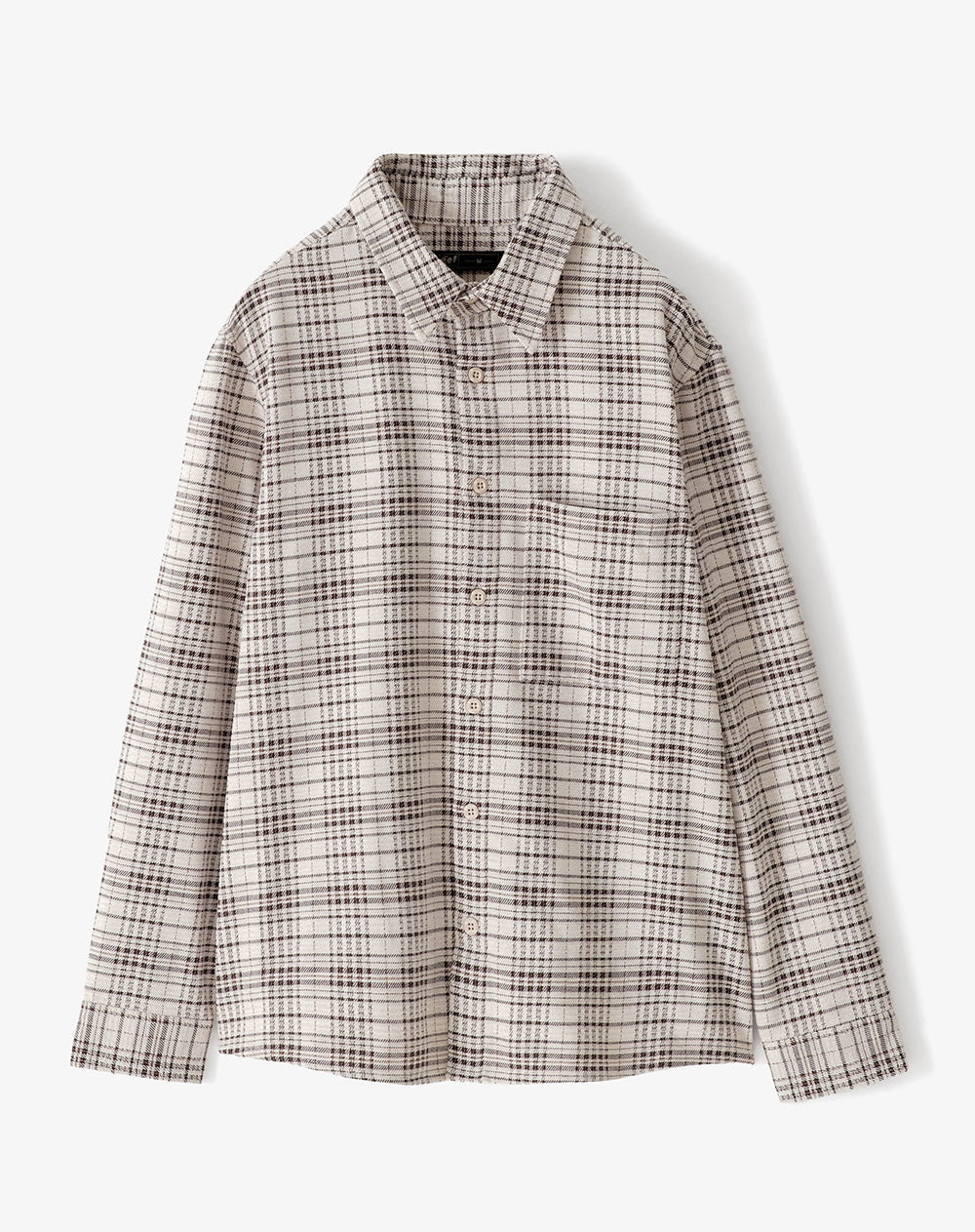 Camisa manga larga oversize cuadros hombre