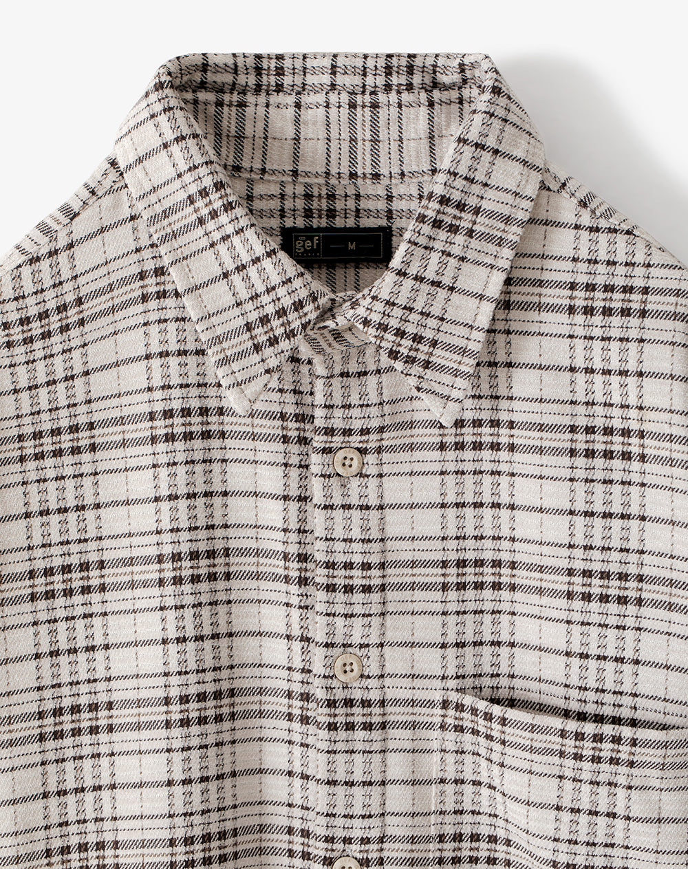 Camisa manga larga oversize cuadros hombre