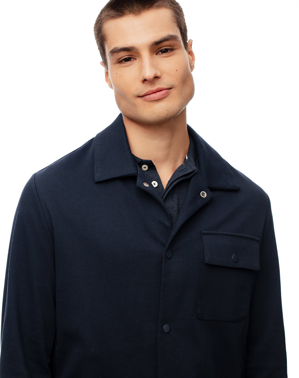 Chaqueta regular fit sin capucha azul