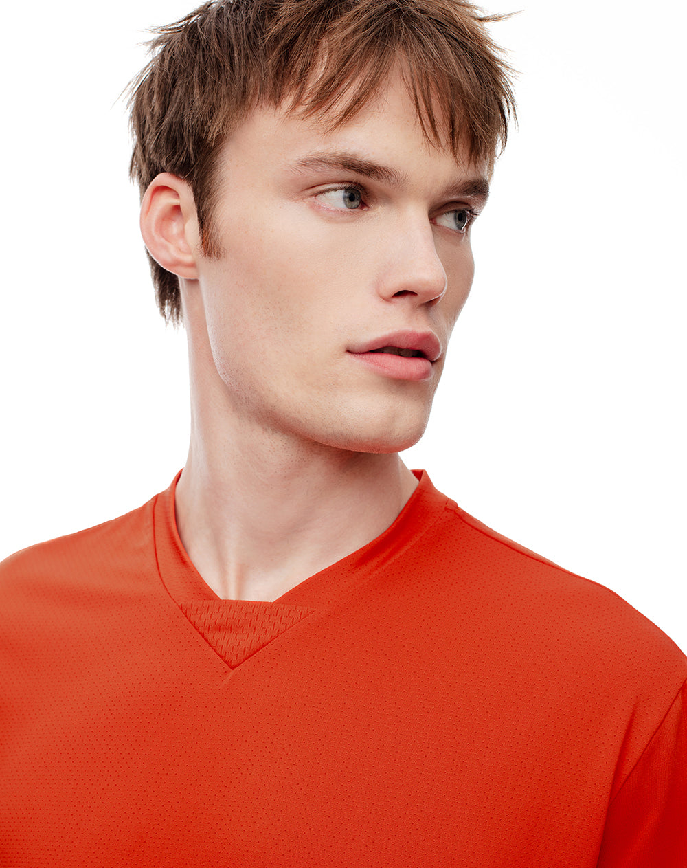 Camiseta fitted fit manga corta naranja