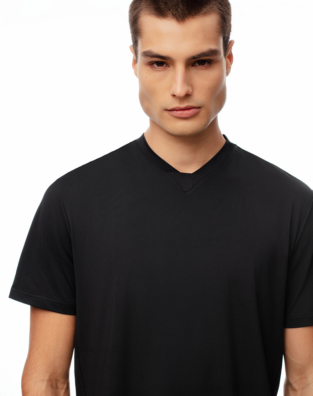 Camiseta deportiva control de humedad negra hombre