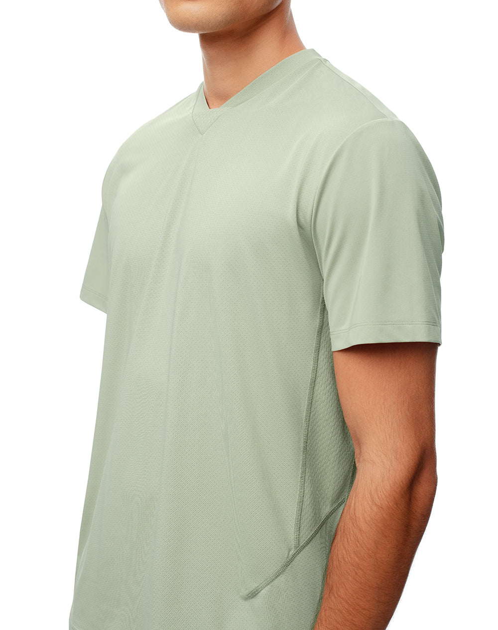 Camiseta deportiva control de humedad verde hombre