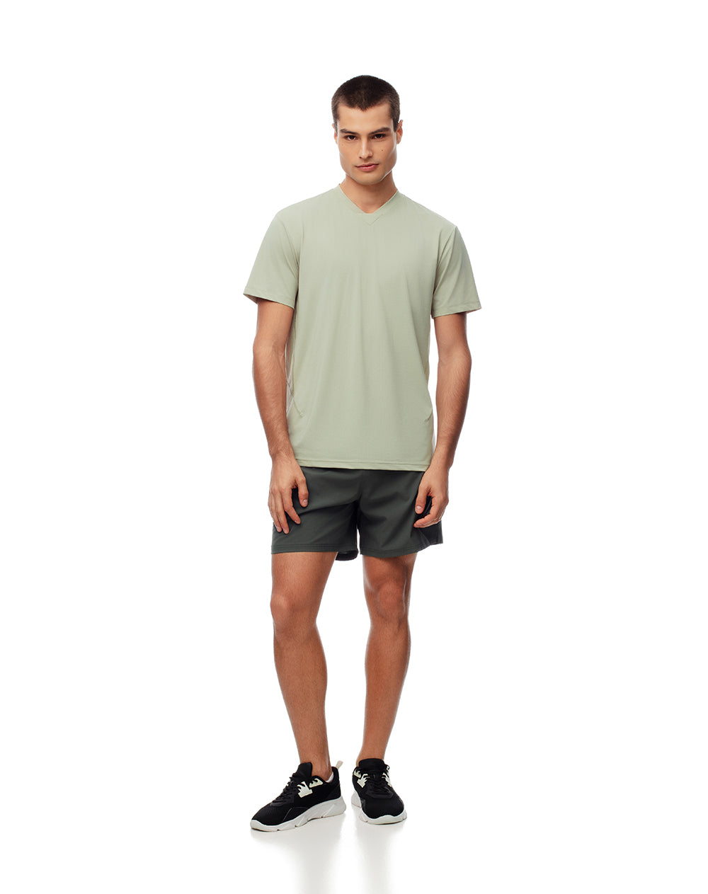 Camiseta deportiva control de humedad verde hombre