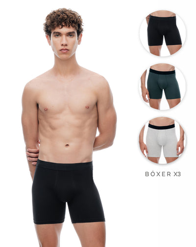 3 bóxers medio surtido hombre