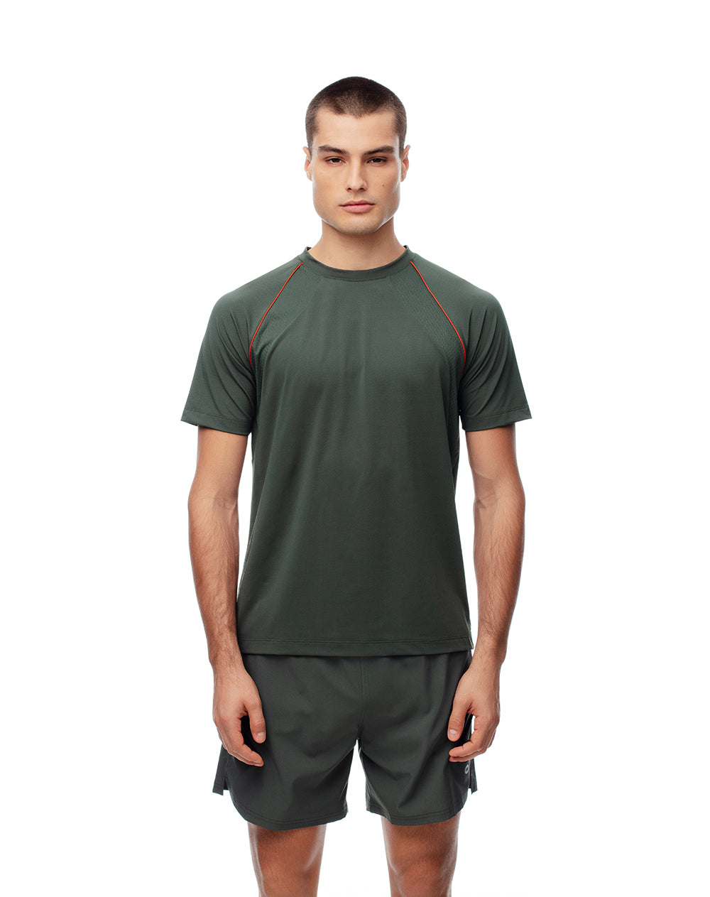Camiseta deportiva control humedad verde hombre