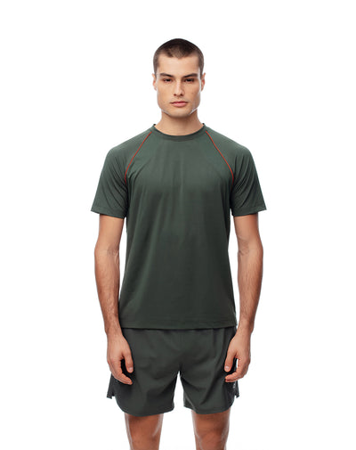 Camiseta deportiva control humedad verde hombre