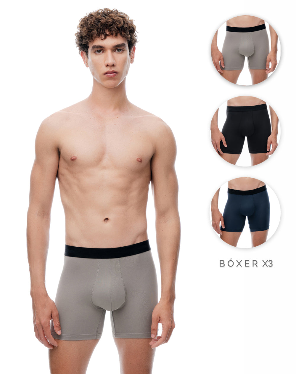 3 bóxers medio surtido hombre