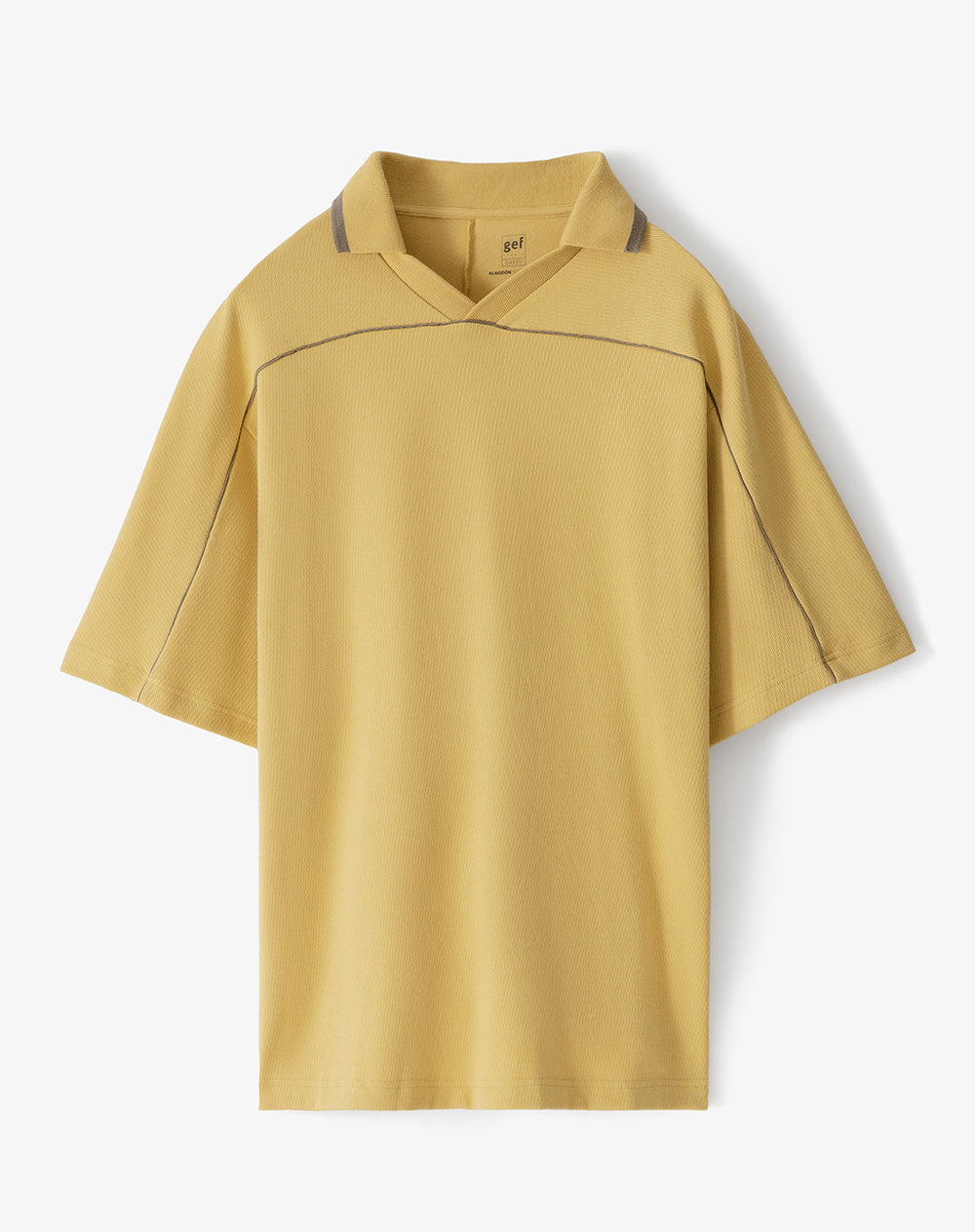 Camiseta tipo polo oversize amarilla hombre