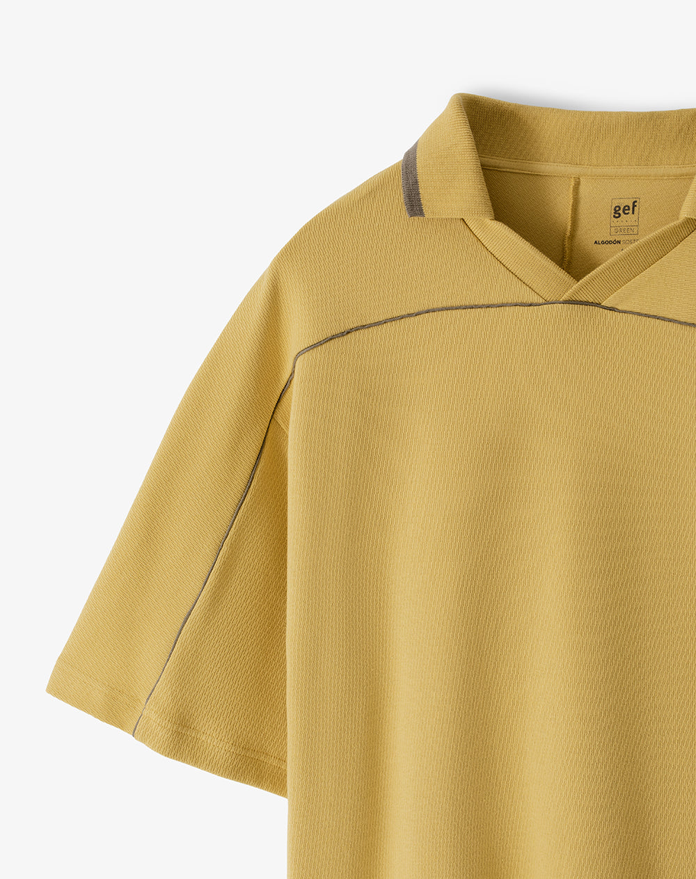 Camiseta tipo polo oversize amarilla hombre