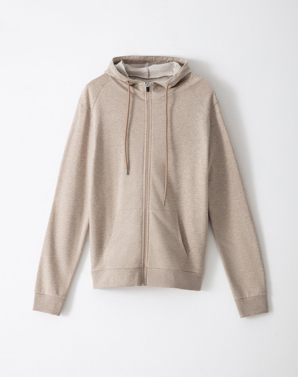 Chaqueta regular fit con capucha habana jaspeada