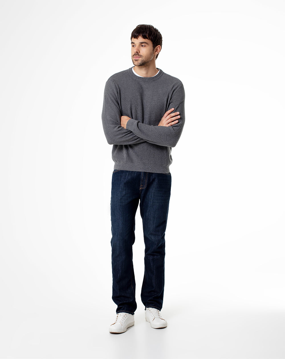 Buzo regular fit gris jaspe