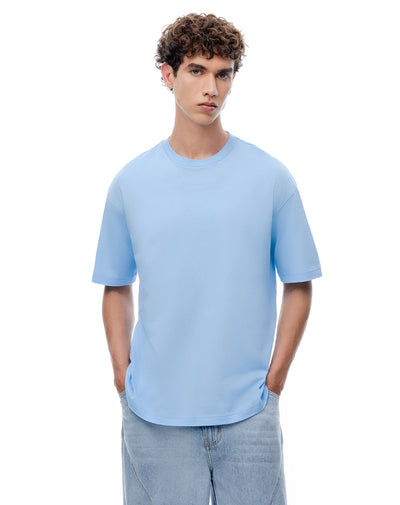 Camiseta relax algodón negra hombre