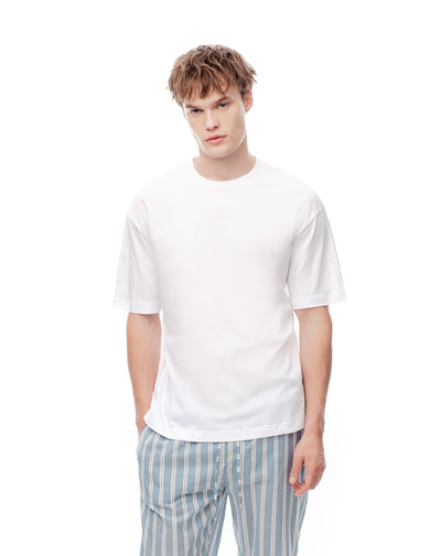 Camiseta regular algodón blanca hombre