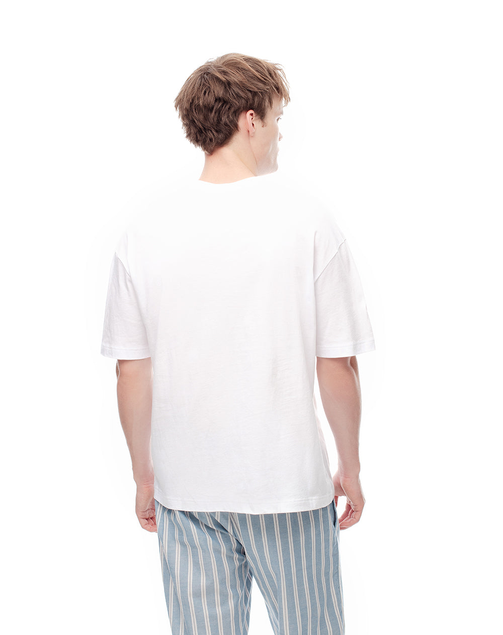 Camiseta regular algodón blanca hombre