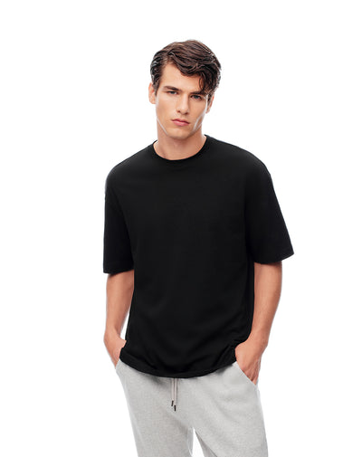 Camiseta relaxed fit manga corta negra