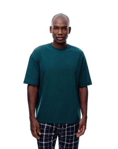 Camiseta relaxed fit manga corta verde