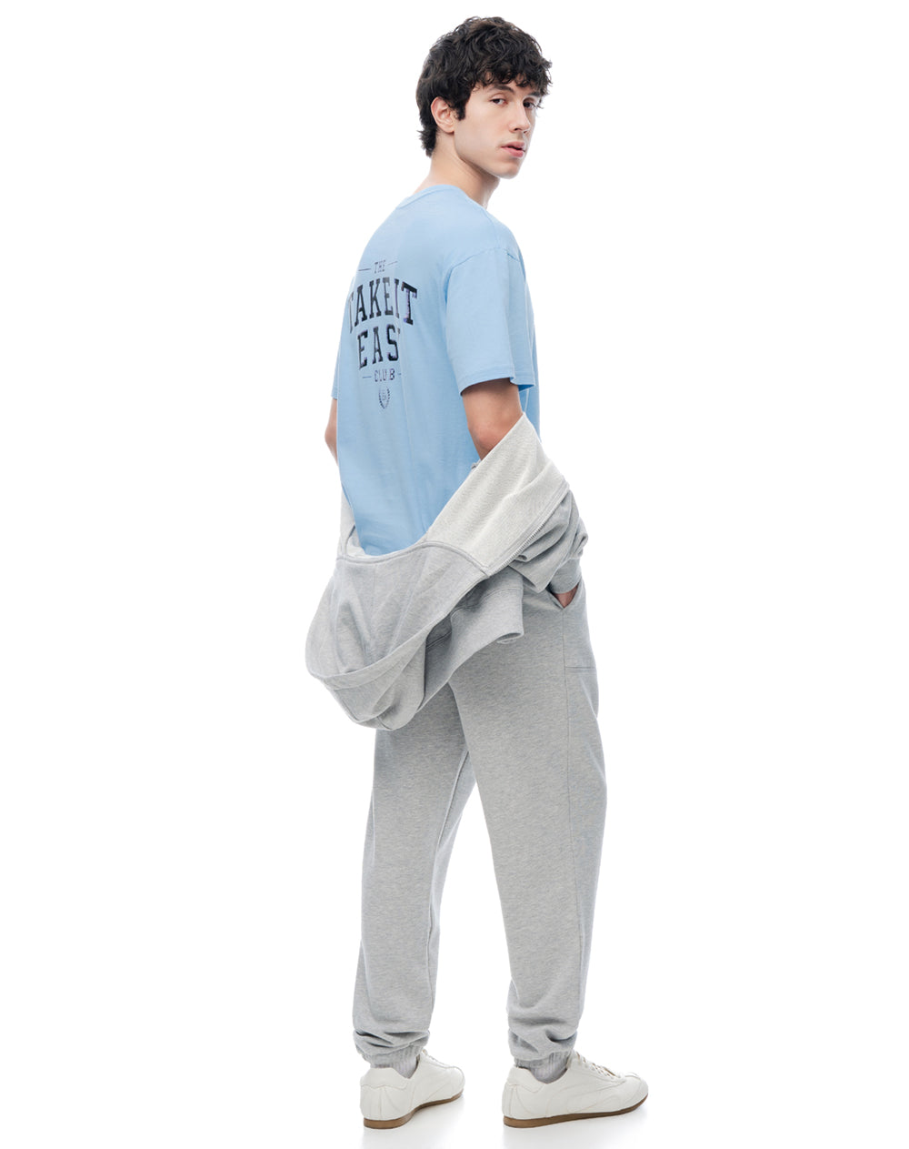 Camiseta regular manga corta azul clara hombre
