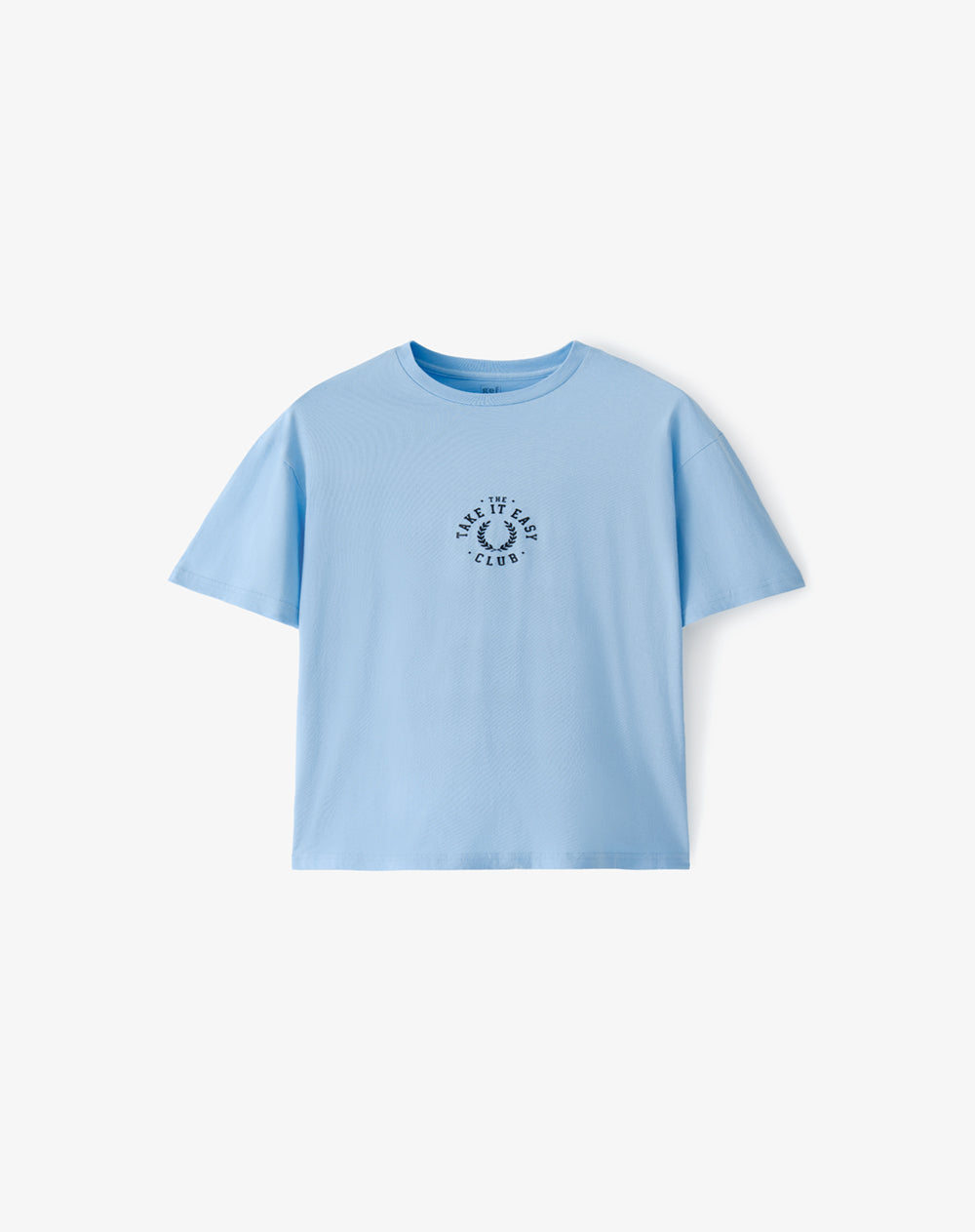 Camiseta regular manga corta azul clara hombre