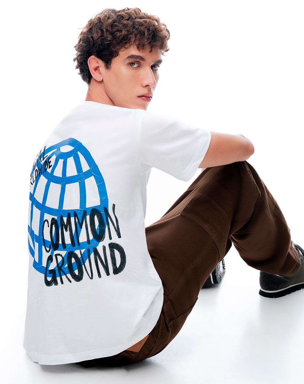 Camiseta regular manga corta blanca hombre