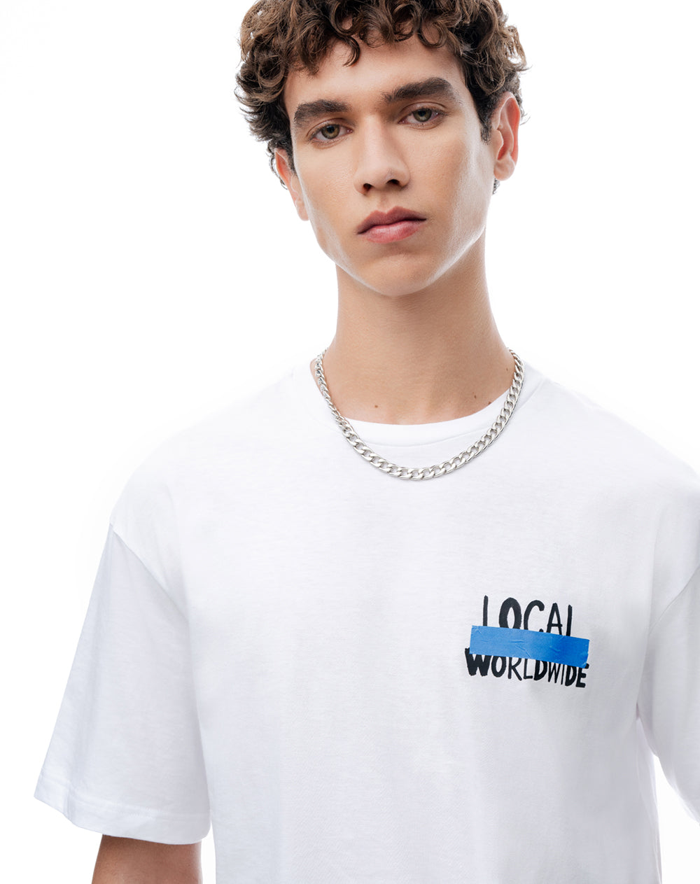 Camiseta regular manga corta blanca hombre