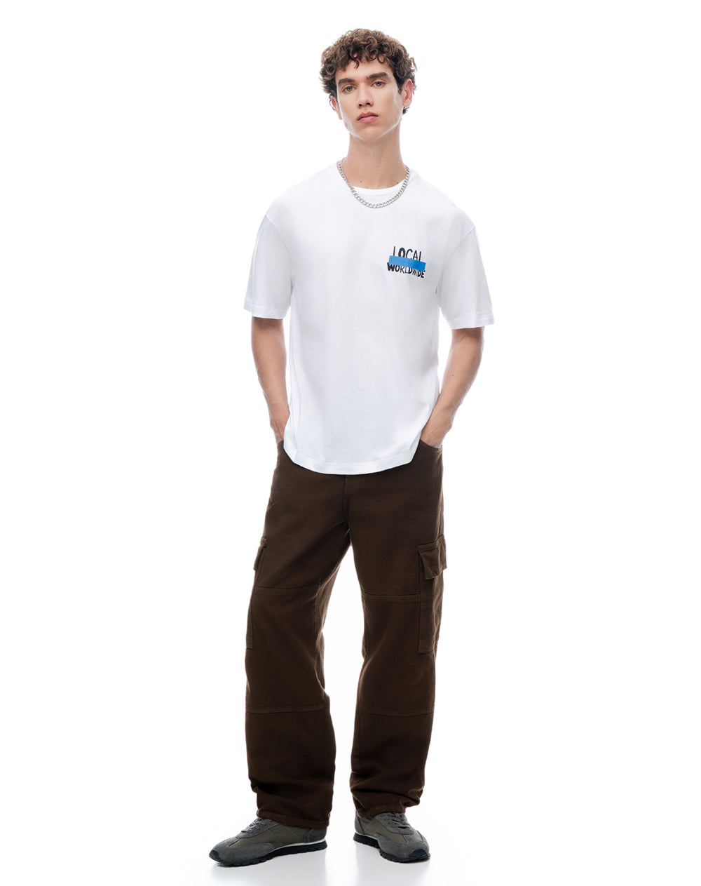 Camiseta regular manga corta blanca hombre