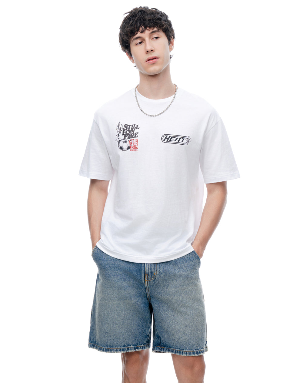 Camiseta regular manga corta blanca hombre