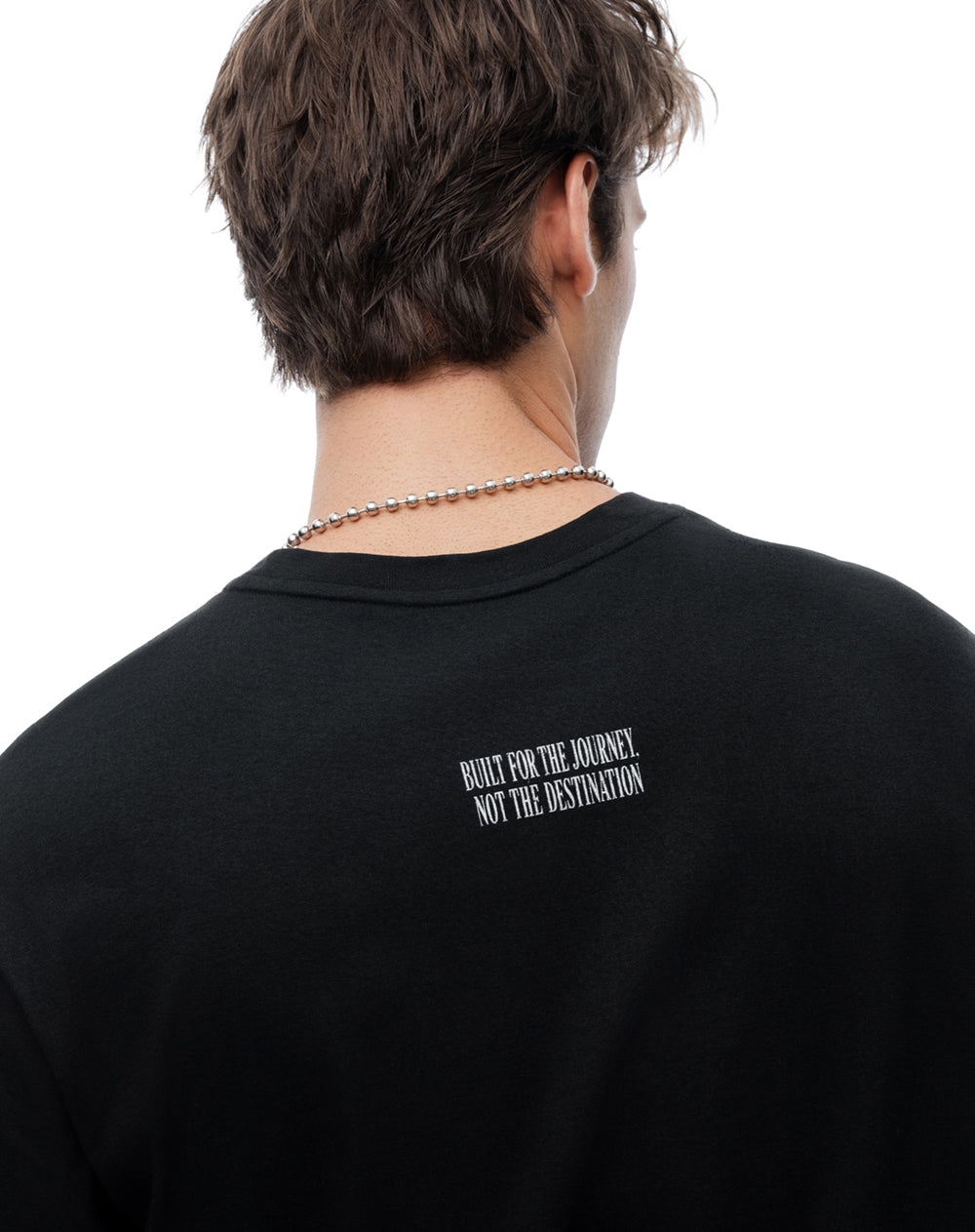 Camiseta regular manga corta negra hombre