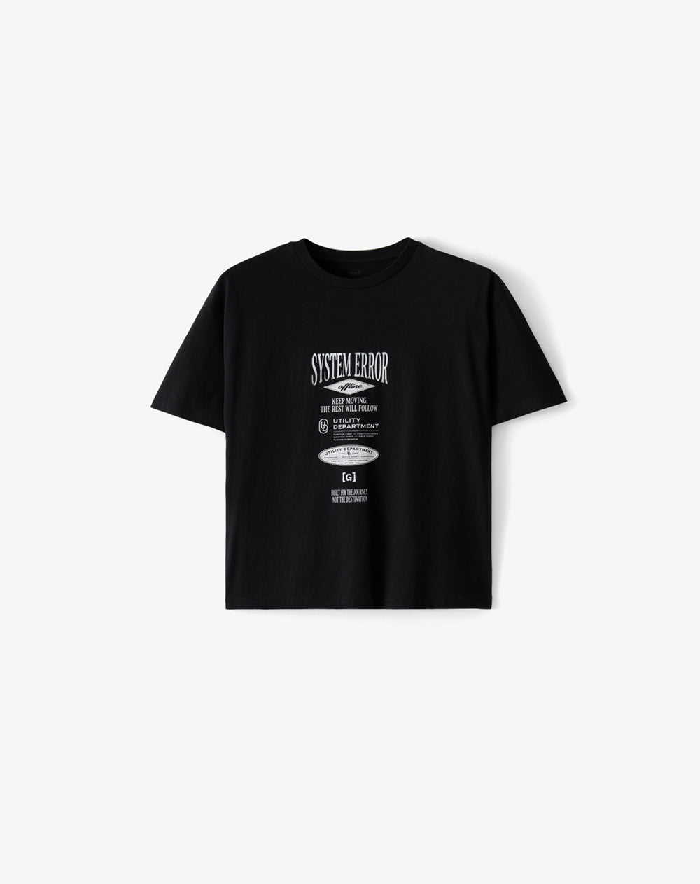 Camiseta regular manga corta negra hombre
