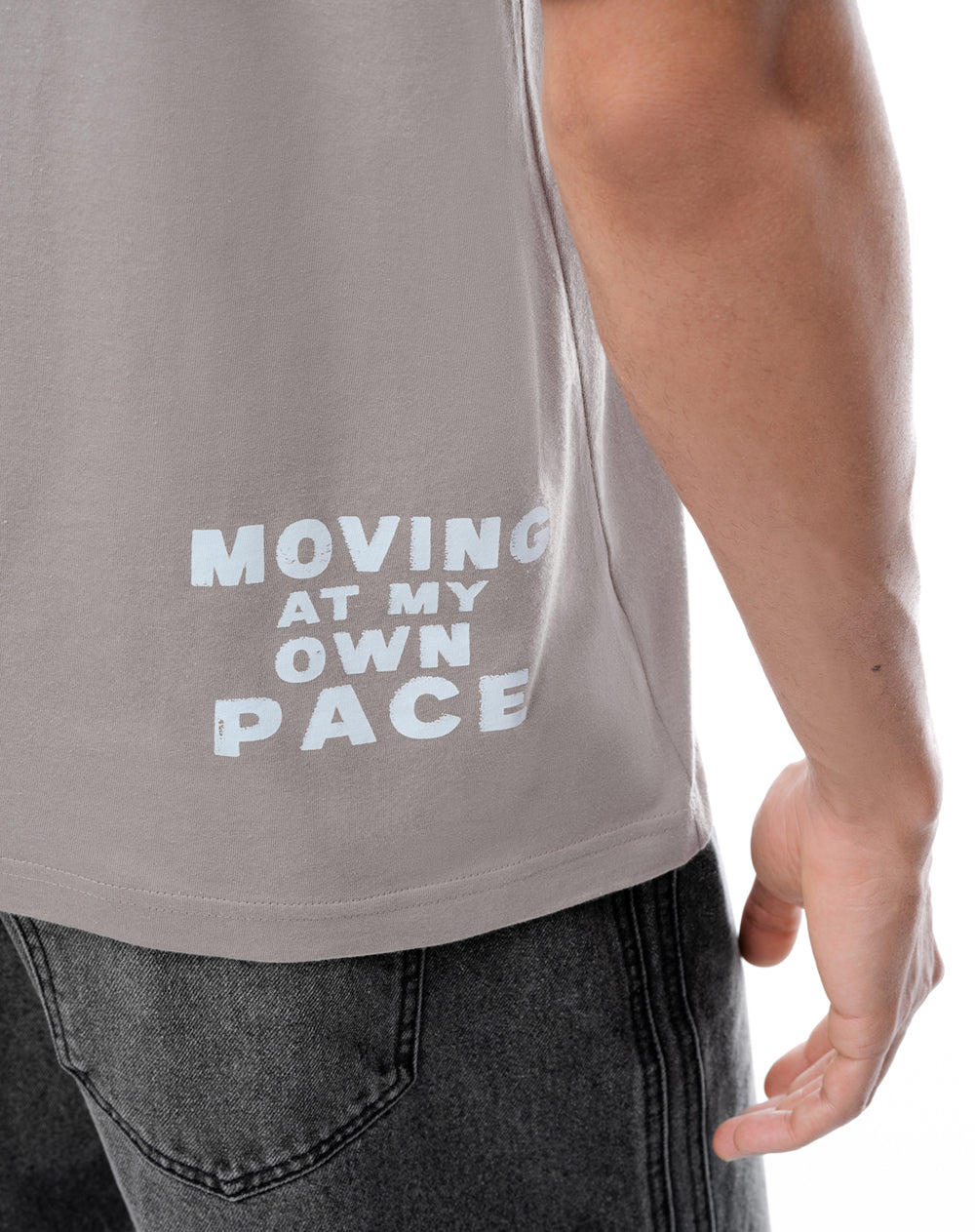 Camiseta regular manga corta taupe hombre