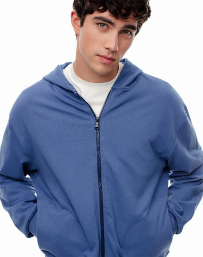 Chaqueta relax algodón azul hombre