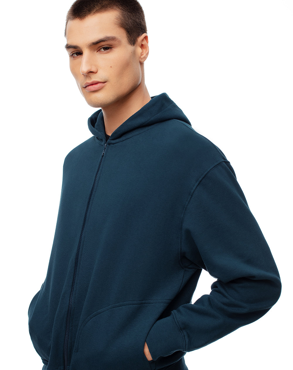 Chaqueta relax algodón azul hombre