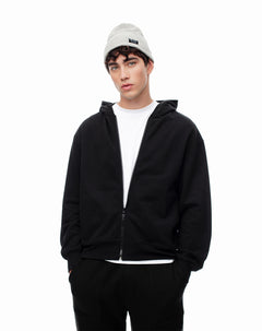 Chaqueta regular algodón negro hombre