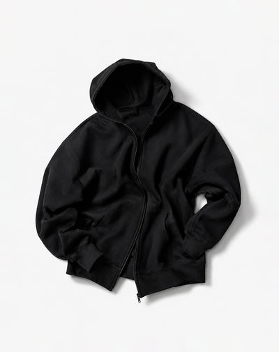 Buzo regular algodón negro hombre