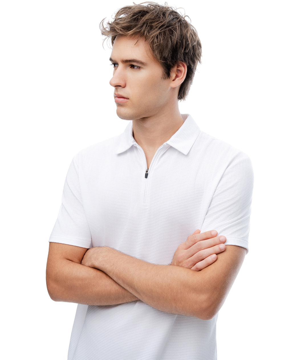 Polo deportiva secado rápido blanca hombre