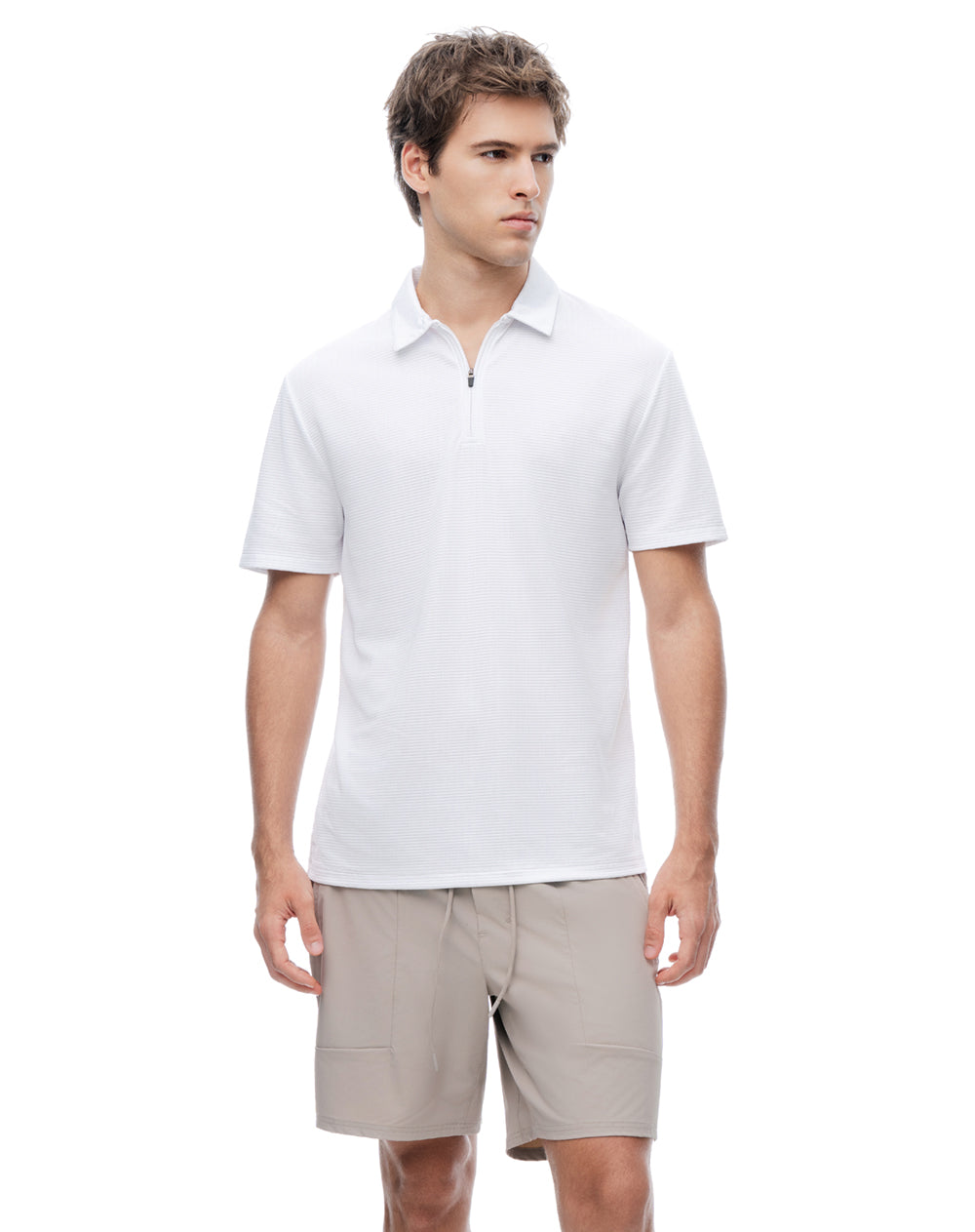 Polo deportiva secado rápido blanca hombre