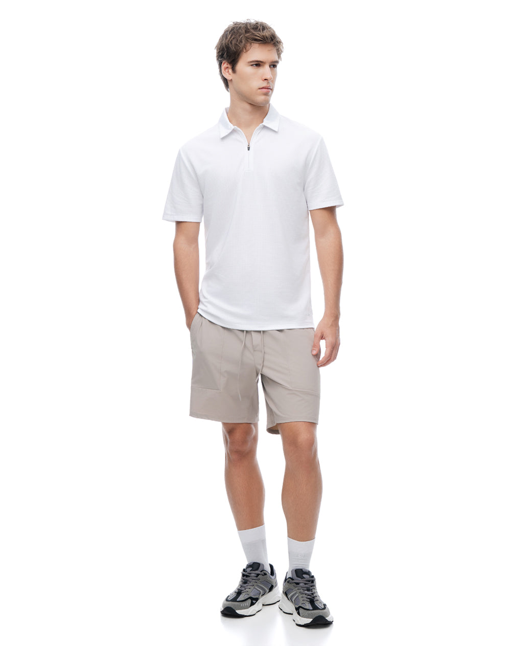 Polo deportiva secado rápido blanca hombre