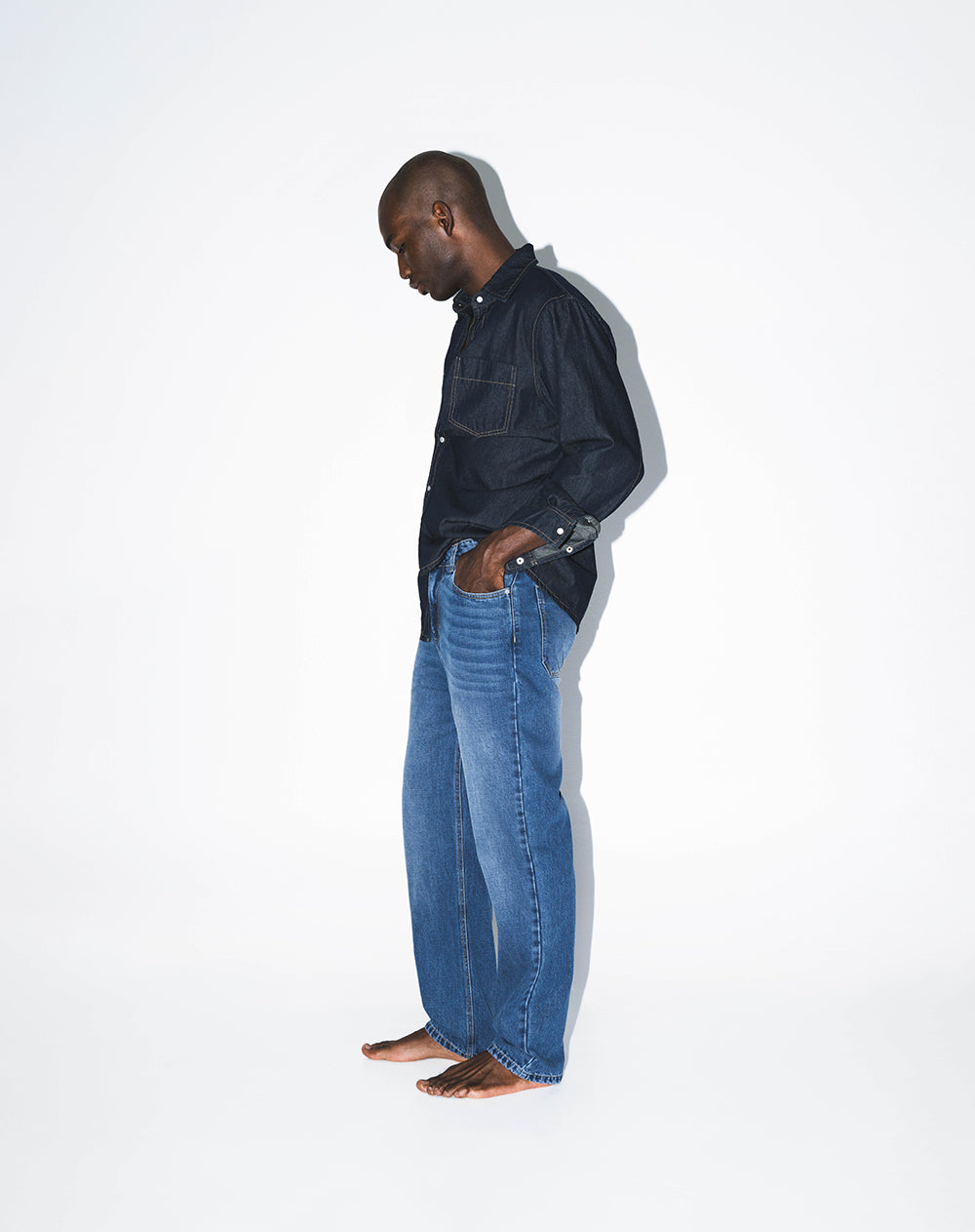 Jean regular índigo medio hombre