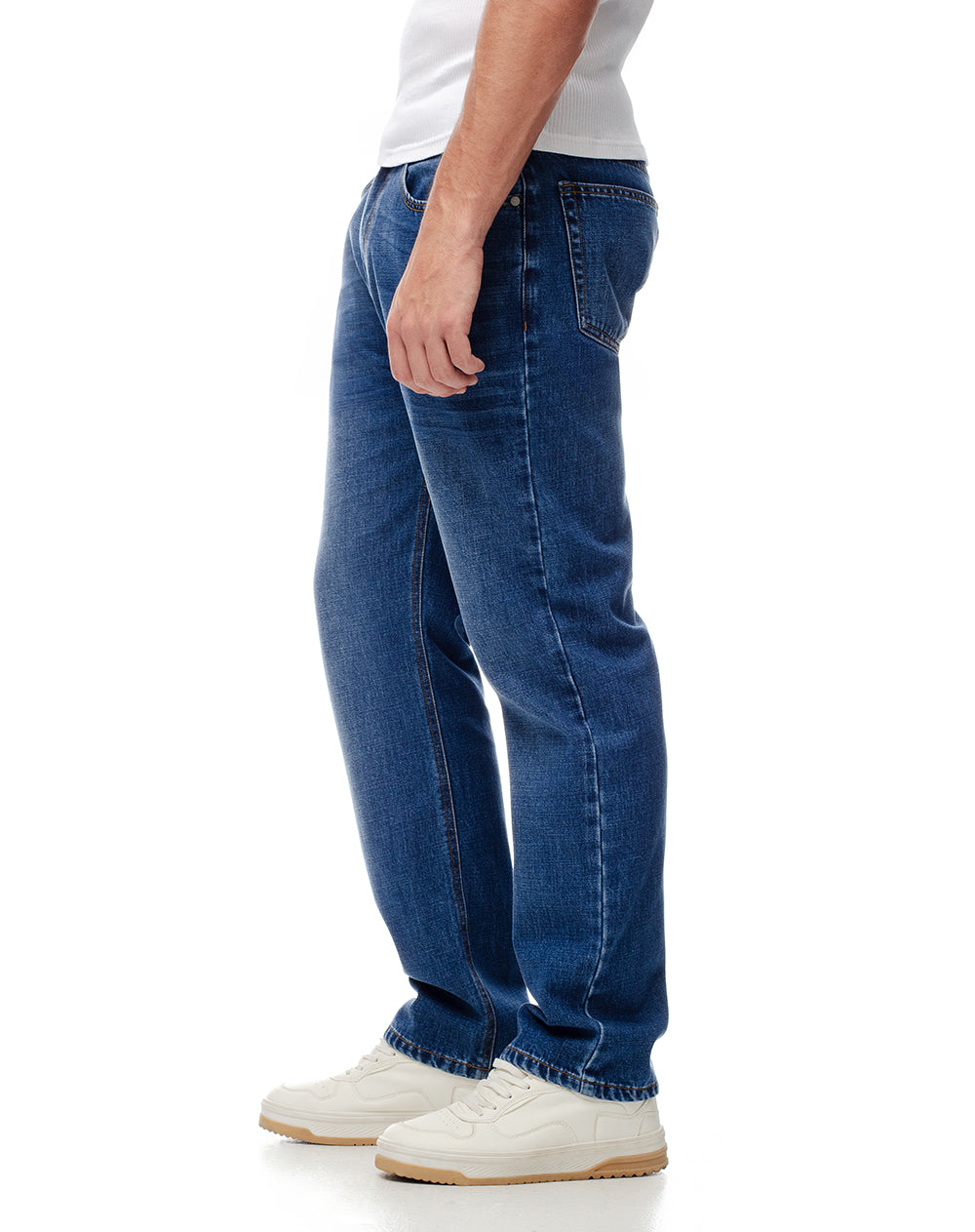 Jean regular fit tiro medio indigo