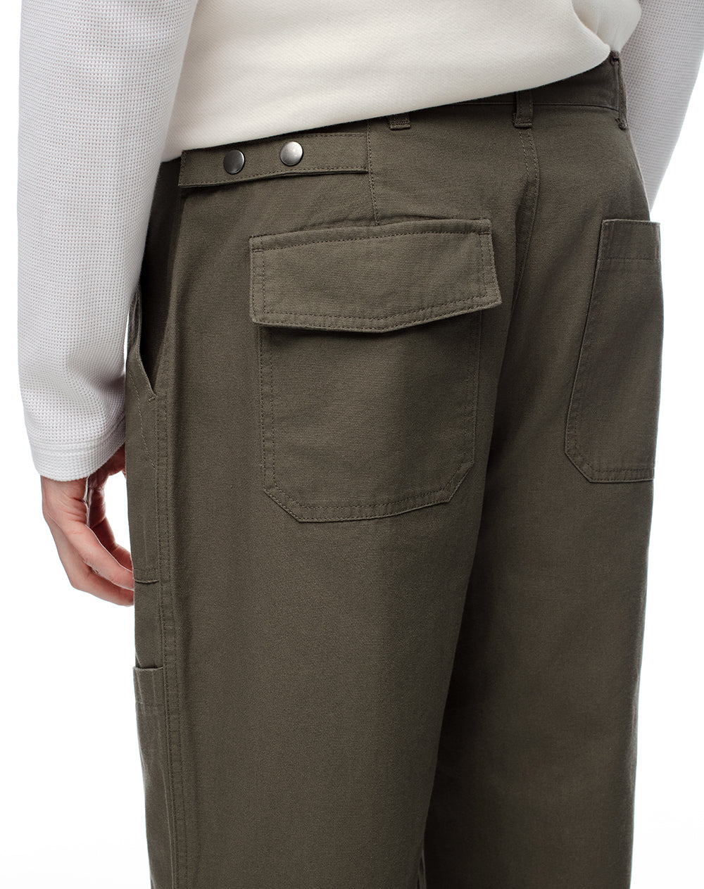 Pantalón cargo recto algodón verde hombre