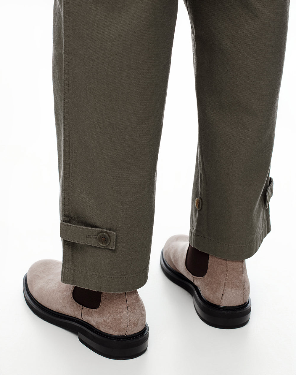 Pantalón cargo recto algodón verde hombre
