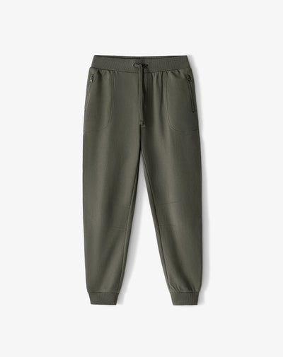 Jogger relaxed fit tiro medio café