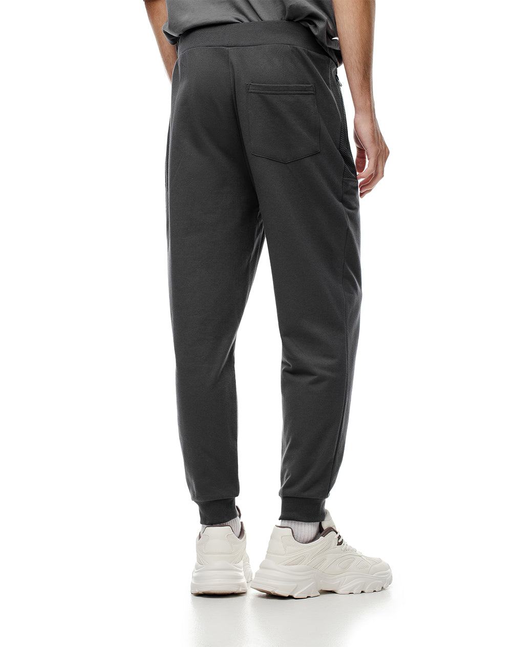 Jogger relaxed fit tiro medio gris