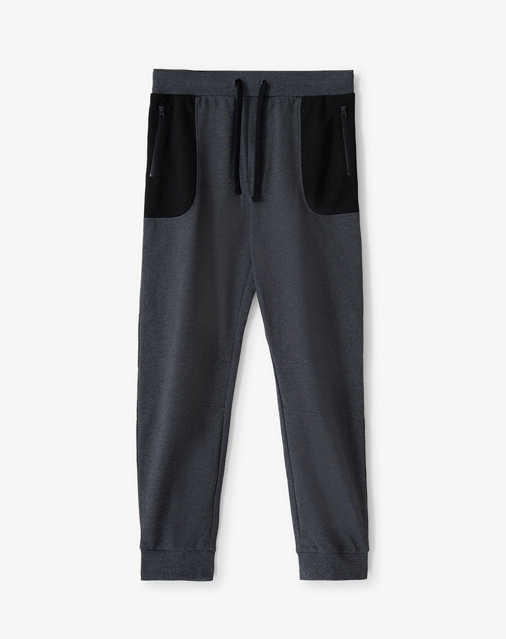 Jogger relaxed fit tiro medio gris jaspe