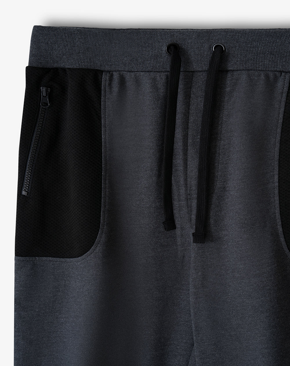 Jogger relaxed fit tiro medio gris jaspe