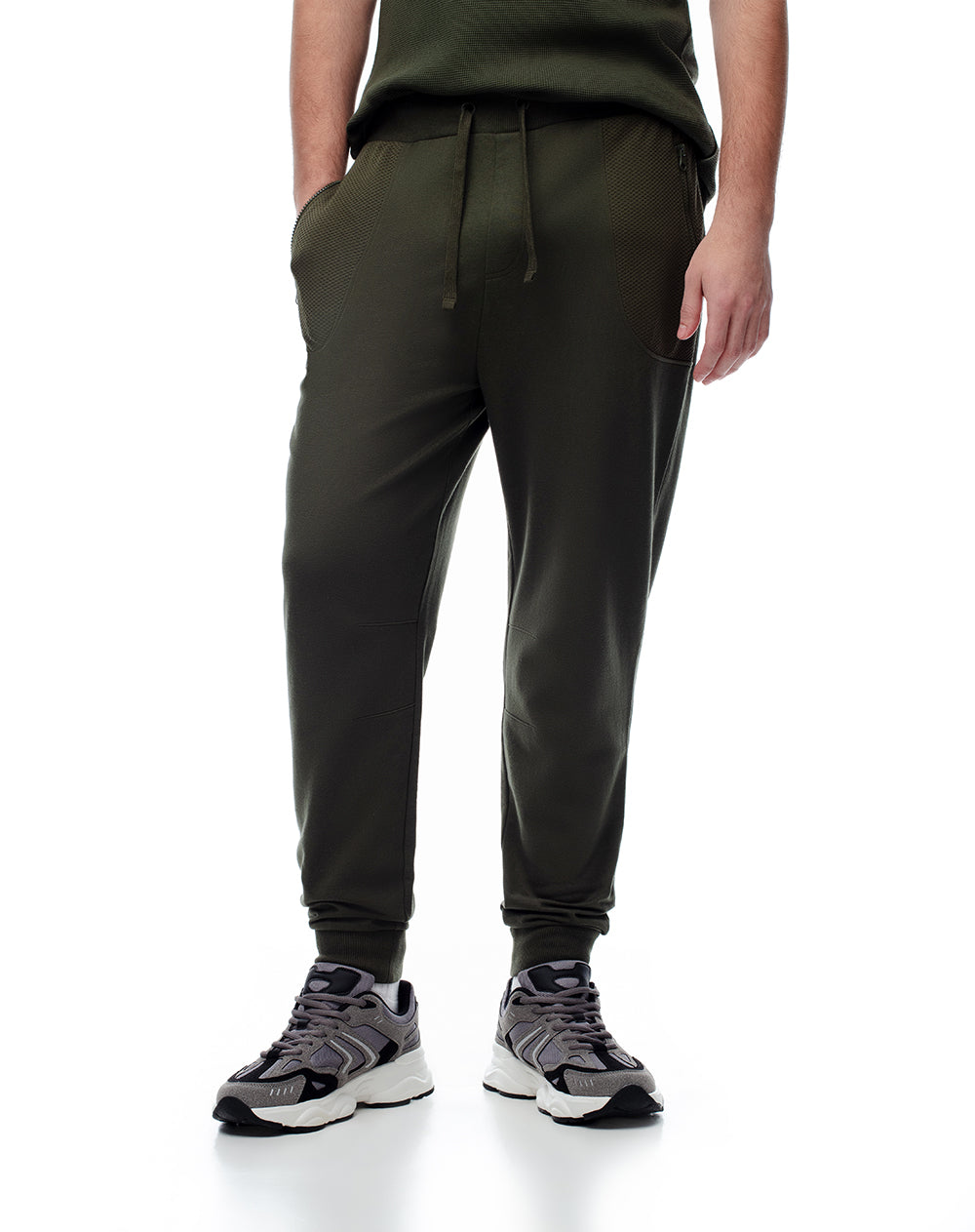 Jogger relaxed fit tiro medio verde