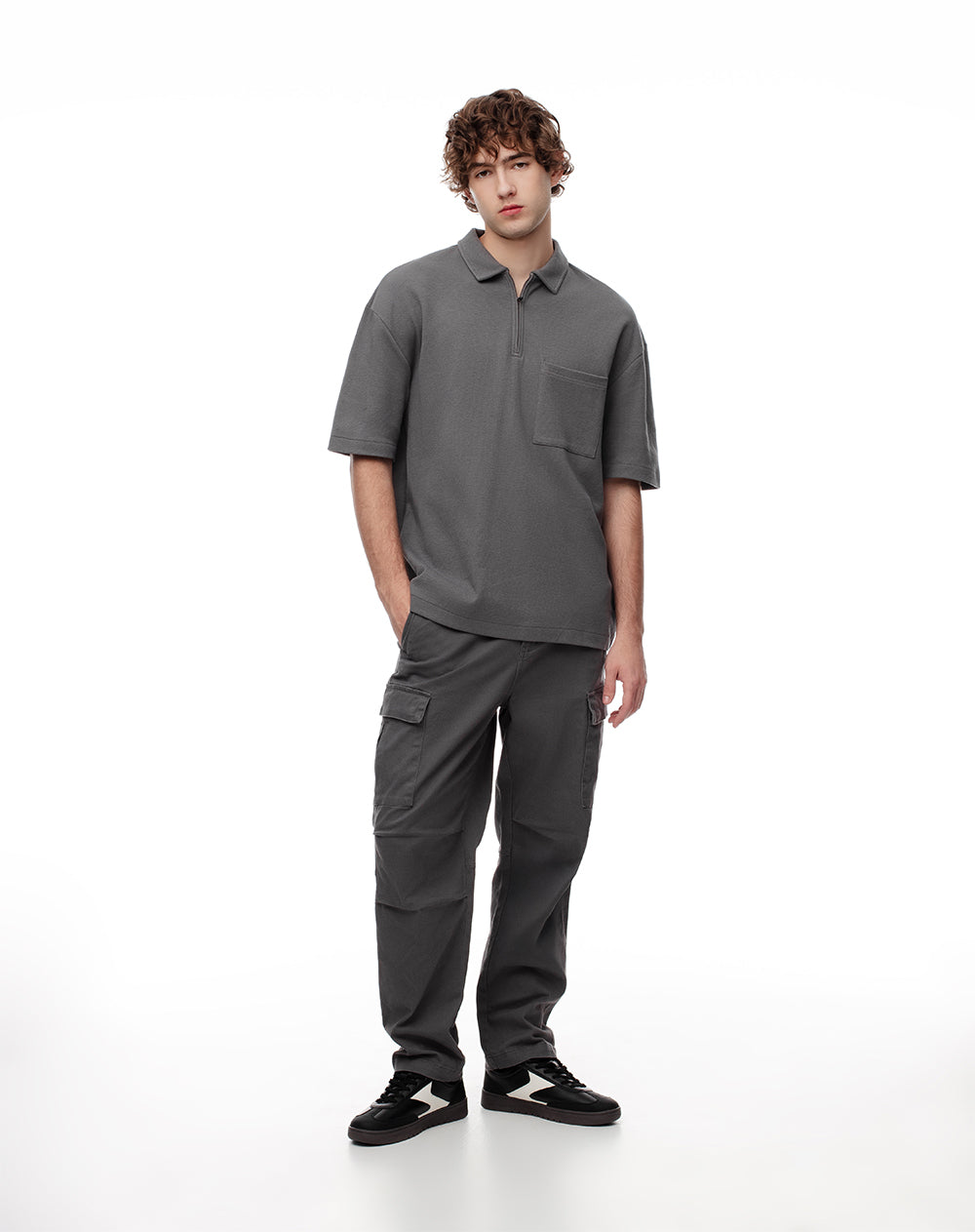Polo Figup regular fit gris