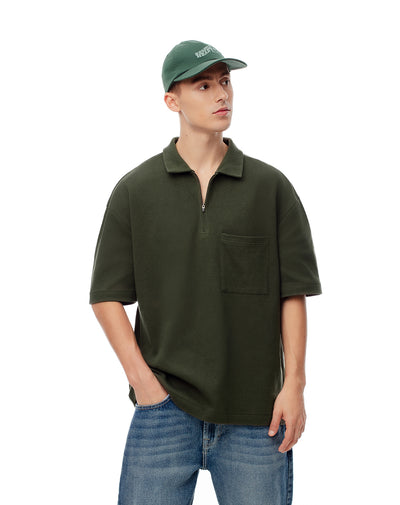 Polo regular algodón verde hombre